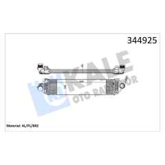 TURBO INTERCOLL RADYATORU MONDEO IV 07 14 S MAX GALAXY 06 1.6 ECOBOOST VOLVO V70 III 135 T4 10 15 V60 I 155. 157 T4F 11 15 S80 II 124 T4F 11 15 S60 II 134 T4F-T3-T4 11 15