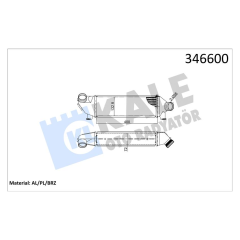 TURBO RADYATÖRÜ INTERCOOLER TRANSİT V184 ÖNDEN ÇEKER 125PS 01-06 AL/PL/BRZ 399x127x73
