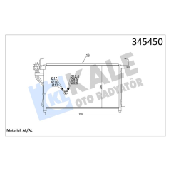 KLİMA KONDENSERİ HYUNDAI H1 2.5 CRDİ 08 685x400x16 AL/AL