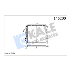 RADYATÖR EXP-CLIO 1.2-1.4 BENZİNLİ 429x398x22 1 SIRA CU PL SİSTEM