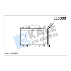 RADYATÖR BRAZİNG KALIN TİP PEUGEOT 206 1.6İ-1.4HDI 98 380X538X26 MEK.