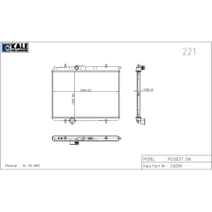 RADYATÖR 206 00 2.0 16V AC KLİMASIZ MEK 562.5x378.6x27