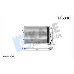 KLİMA KONDENSERİ KURUTUCU İLE CLIO III-MODUS / GRAND MODUS 05 1.5 DCİ 545x358x16 MEK AL/AL