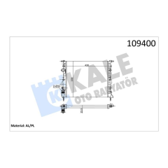 RADYATÖR CLIO II-LOGAN 04 KNG 01 MGN 96 1.4-1.61.5D-1.9 KLİMASIZ MEK 430x377.5x23 2 SIRA AL PL