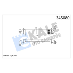TURBO RADYATÖRÜ INTERCOOLER DACIA LOGAN 04 SANDERO 08 1.5 DCİ 654X113X108 MEK. AL/PL/BRZ
