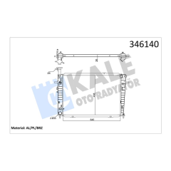 RADYATÖR HYUNDAI TUCSON-KIA SPORTAGE 2.7 04-10 OTOM.ŞANZ AC /- 640x462x18 AL/PL/BRZ