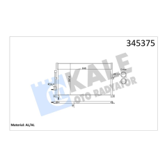 KLİMA KONDENSERİ FORD MONDEO III 1.82.0TDCİ-2.5İ V6 00 OTO.-MEK. 670x361x16 AL/AL
