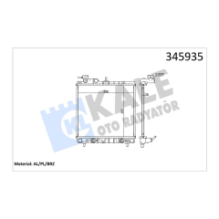 RADYATÖR HYUNDAI ATOS 1.0i 12V 97-04 OTOM 355x388x16 AL/PL/BRZ