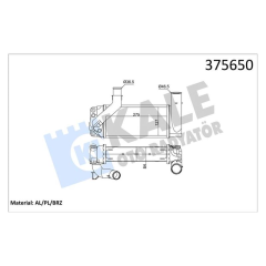 INTERCOOLER TOYOTA COROLLA-AURIS 1.4D4D 07 AT-MT BRAZING 64MM TURBO RADYATÖRÜ