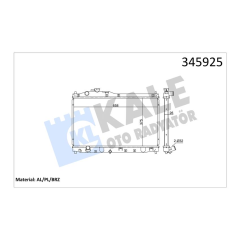 RADYATÖR HONDA S2000 2.0 99 375x658x16 AC /- MEK AL/PL/BRZ