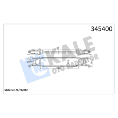 TURBO RADYATÖRÜ INTERCOOLER GRANDE PUNTO-MITO 1.3 AL-PL-BRZ 450x97x52