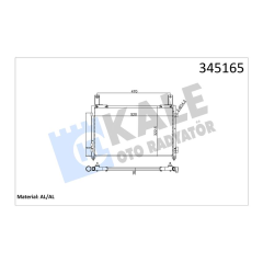 KLİMA KONDENSERİ CHEVROLET SPARK 1.0-1.2 05 535X305X16 OTO.-MEK. AL/AL