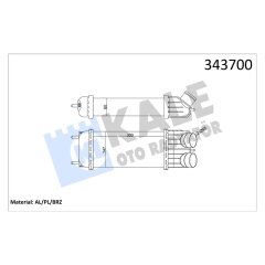 TURBO RADYATÖRÜ INTERCOOLER C2-C3 I-II-P207-P1007 AL/PL/BRZ 300x147x76