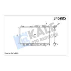 RADYATÖR CHEVROLET EVANDA 05 DAEWOO EVANDA 02 2.0 AC /- MEK 374x700x18 AL/PL/BRZ