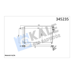 KLİMA KONDENSERİ KIA RİO 1.4-1.6 05 625X360X16 OTO.-MEK. AL/AL