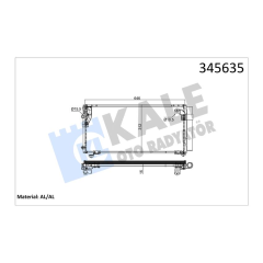 KONDENSER CHRYSLER SEBRING 2.0 2.4 01 07 KURUTUCU İLE BRAZING 626X312X16 KLİMA RADYATÖRÜ