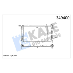 RADYATÖR CHRYSLER VOYAGER IV-DODGE CARAVAN 3.3 3.8 00 08 AT-MT AC-NAC BRAZING 770X408X32 SU RAD YATÖRÜ