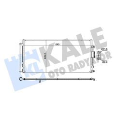 KONDENSER ABARTH 500 595 695-500C 595C 695C 1.4 07 KURUTUCU İLE BRAZING AL-AL 625X309X16 KLİMA RADYATÖRÜ