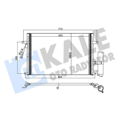 KLİMA KONDENSERİ CHEVROLET/DAEWOO LACETTI-NUBIRA AL/AL 622x407x16