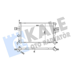 SU RADYATÖRÜ OPEL ASTRA G-ZAFIRA A 1.4 1.6 1.8 2.2 16V 1.6 99 MT BRAZING 600x348x26 1300214-90570728-93277988-9119486-93177121-90570730-1300189-93277996-9202505-9202506-13150403
