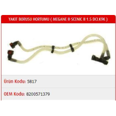 YAKIT BORUSU HORTUMU MEGANE II-SCENIC II 1.5 DCI.K9K
