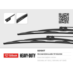 SİLECEK SÜPÜRGESİ 1000MM VİDALI TİP CAP 6 VE 8 MERCEDES 0304 06-MERCEDES V8 92 MODEL-MERCEDES 0303 -V8 06-BMC PROBUS 215-MERCEDES BENZ: 0303 10/79-09/92 TEK CAM