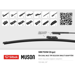 SİLECEK SÜPÜRGESİ MUZ TİPİ 700mm A. BC.C2.D VE U TİPİ KOLLAR ICIN MULTİ ADAPTORLÜ