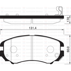 ÖN FREN BALATA HYUNDAI SONATA 2.0L CRDİ 98-04 2.0L VVTi GLS 05- / SANTAFE 2.0L D4EA CRDi 04- / TUCSON 2.0L D4EA CRDi 04-10 / KIA SOUL 1.6L CVVT 09- / SPORTAGE 2.0L CRDİ 04