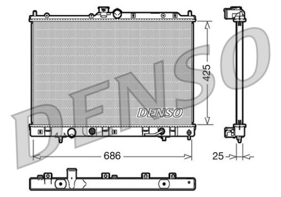 RADİATOR. ENGİNE COOLİNG MITSUBISHI OUTLANDER I 03-06