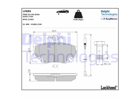 ÖN BALATA FİŞLİ RENAULT R9-R19-R21-CLIO I-II-MEGANE I-TWINGO-LOGAN-SANDERO-SOLENZA