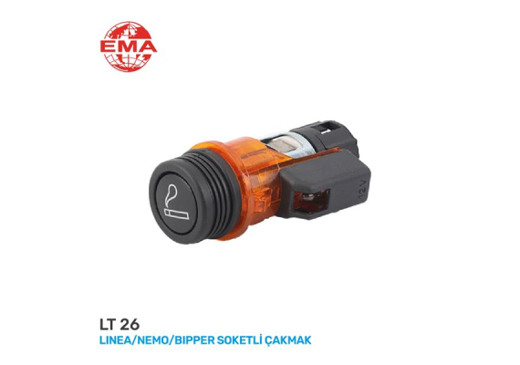 KOMPLE ÇAKMAK SOKETLİ LINEA-NEMO-BIPPER TURUNCU / 3 FİŞLİ