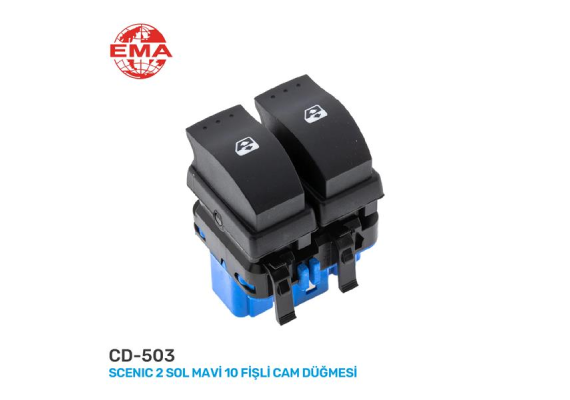CAM AÇMA ANAHTARI ÖN SOL SCENIC 2 11 FİŞLİ MAVİ