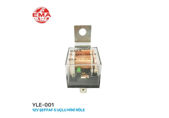 MİNİ ROLE 12V 5 UÇLU 40Ah LED Lİ ŞEFFAF SU GEÇİRMEZ ÇİFT PLATİN