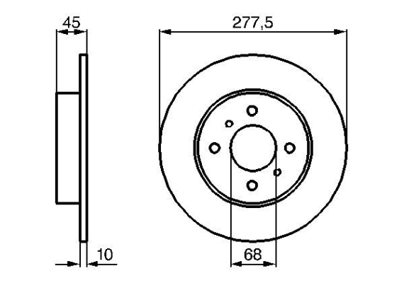 ARKA FREN AYNASI NISSAN PRIMERA P11/WP11 96 02 278x10x4DELİK