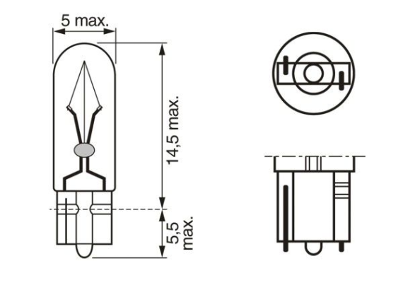1987302931 AMPUL ECO 12V 1.2W KÜÇÜK DİPSİZ GÖSTERGE DUYSUZ W2x4.6d