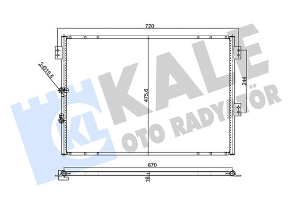 KONDENSER TOYOTA HIACE-COMMUTER V 2.5 D-4D 06--HIACE IV 2.4-2.4 4WD-2.4 D 95--HIACE V 2.7 4WD-2.5 D