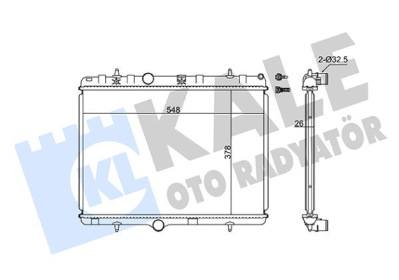 RADYATÖR C3 02 C2 03 207 07 1.4-1.6 16V-1.6HDI AC MEK AL/PL/BRZ 378x548x26