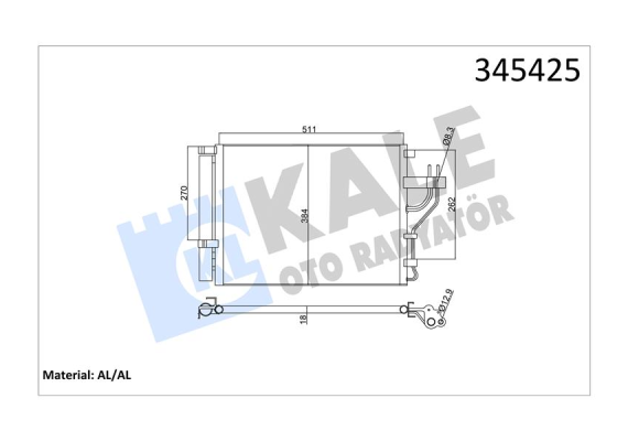 KLİMA KONDENSERİ KIA SPORTAGE-İX35 10 490X381X18 OTO.-MEK. AL/AL
