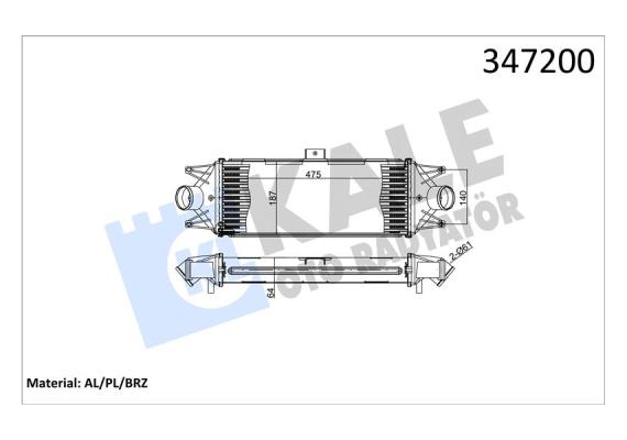 TURBO RADYATÖRÜ INTERCOOLER IVECO DAILY III-IV-V AL-PL-BRZ 475X187X64