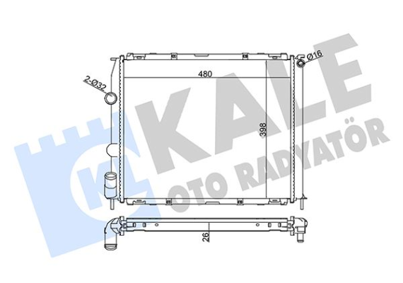 RADYATÖR AL/PL/BRZ CLIO II 1.2 16V 98 99-KANGOO 1.0-1.2-1.6 99