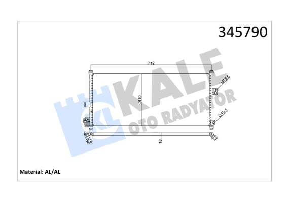 KLİMA KONDENSERİ NISSAN ALMERA 1.5-1.8-2.2Dİ-DCİ-PRIMERA 1.6-1.8-2.0-2.2 Dİ 02 688x304x17 AL/AL
