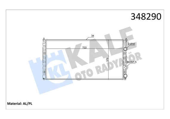 RADYATÖR AL/MKNK PASSAT IV 1.6i CL/GL 1.8i/2.0/2.8 VR6 MT