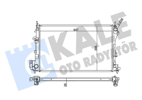 SU RADYATÖRÜ OPEL VECTRA C 1.6 1.8 1.6 16V 02-08 SAAB 9-3 1.8 2.0T 03-15 MT AC NAC BRAZING 650x398x26