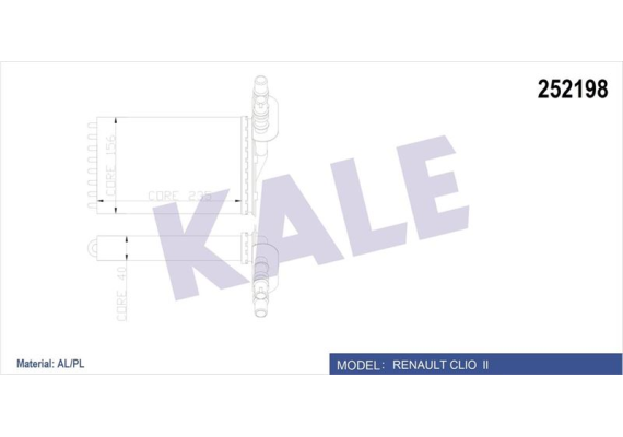 KALORİFER RADYATÖRÜ CLIO II 00 SYMBOL II 08 234x158 2 SIRA AL PL SİSTEM