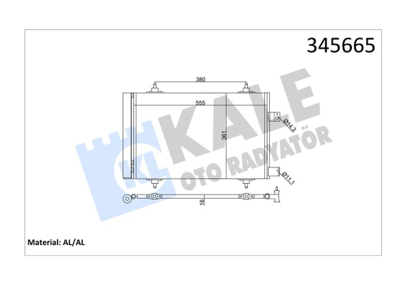 KLİMA RADYATÖRÜ KONDANSÖR P407 04 11 P508 10 18 C5 04 17 1.6-1.8-2.0 VTI-HDI OTO.-MEK. AL/AL