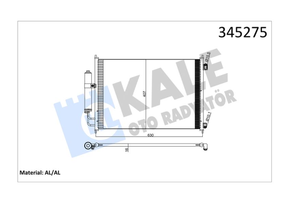 KLİMA KONDENSERİ NISSAN X-TRAİL DİZEL-BENZİN 07 642X388X16 OTO.-MEK. AL/AL