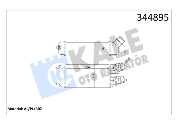 TURBO RADYATÖRÜ INTERCOOLER JUMPY-EXPERT-SCUDO 1.6 HDİ-DMTJ 07 MEK AC /- 300x157x80