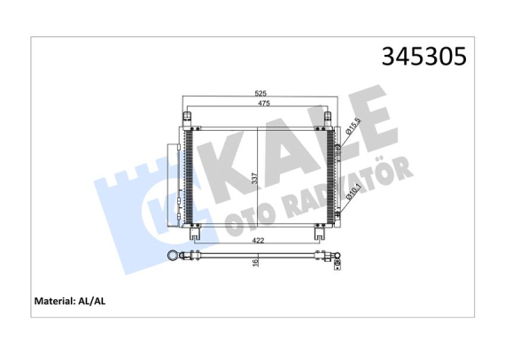 KLİMA KONDENSERİ YARİS 1.0İ 16V-1.3İ 16V-1.5İ 16V 05 OTO.-MEK. AL/AL