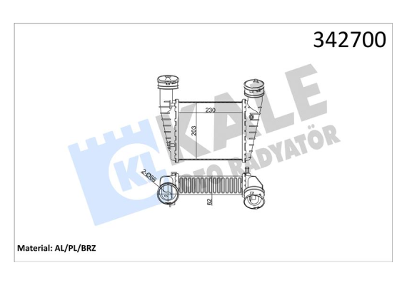 TURBO RADYATÖRÜ INTERCOOLER PASSAT-SUPERB AL/PL/BRZ 230x203x62