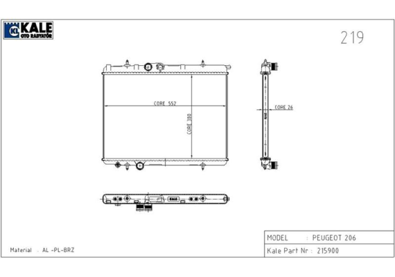 RADYATÖR P206 2.0 HDİ 1 SIRA ALB SİSTEM